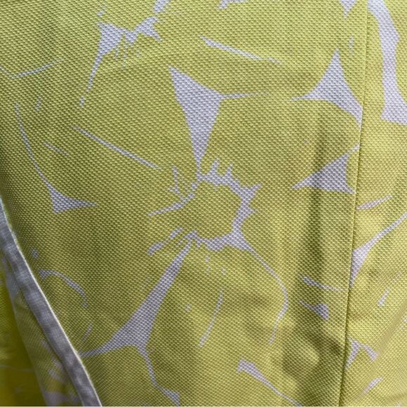 Chico's Optic Ceylon Yellow White Floral Open Front Jacket Blazer Size 1 - Picture 8 of 8